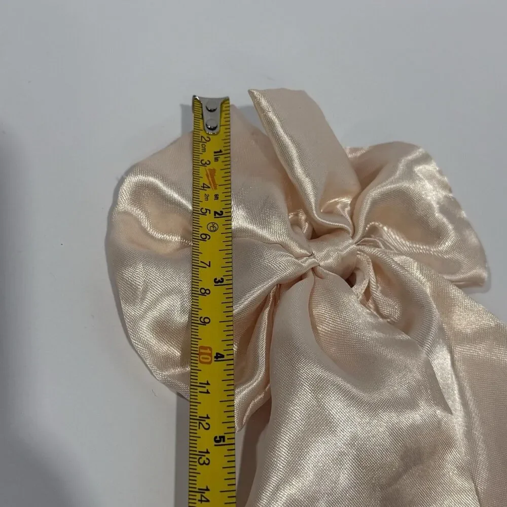 Oversized Satin Bow Bridal Bow Wedding Hair Bow Long Tail Bow Women’s Hair Bow